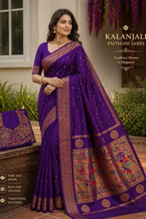 Royal Purple Paithani Saree with Traditional Zari Work